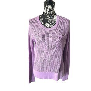 Kerri Rosenthal  Anthropologie Sweater RARE Heart Patches Lavender Small